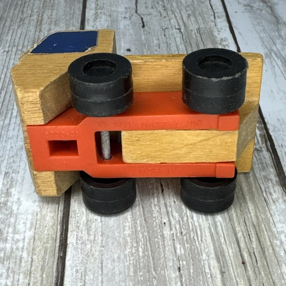 VTG 1971 & 1973 Mattel Putt Putt Wooden Toy Train Boat Trucks Vehicles Cars PreK